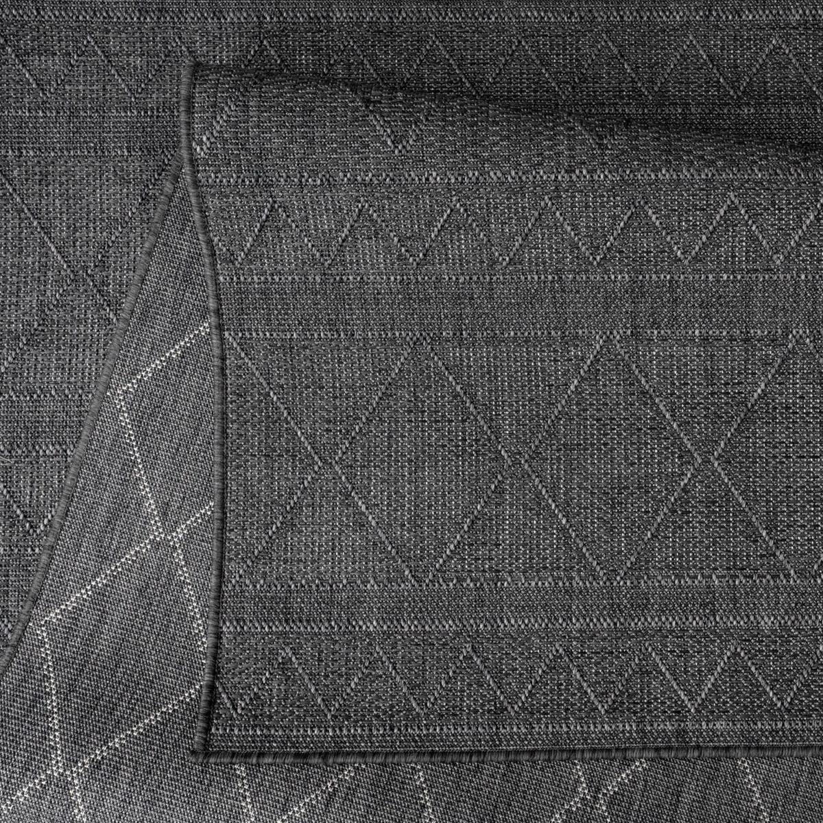 FLACHWEBTEPPICH, mit Rautenmuster, aus Polypropylen, Anthrazit, 120 x 160 cm - Anthrazit, Textil (120/160cm) - KADIMA DESIGN
