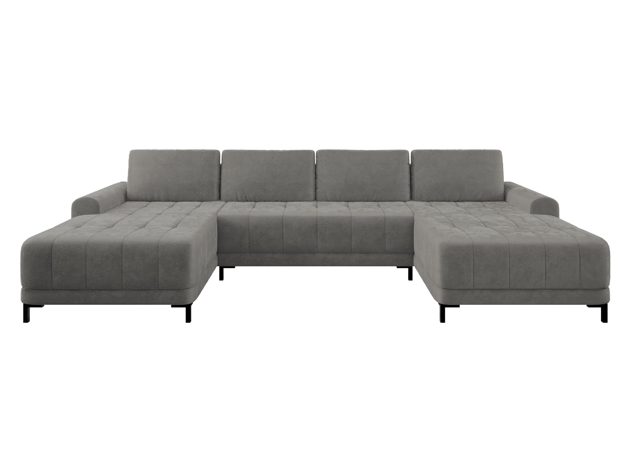 WOHNLANDSCHAFT Aris XL - Schwarz/Grau, Holz/Textil (337/92/168cm) - MIRJAN24