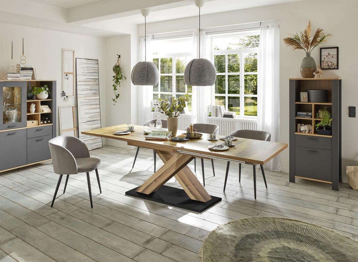 ESSTISCH ausziehbar Elene 160x90x76 Plankeneiche - Alteiche, Holzwerkstoff (160/90/76cm) - 58aufmkessel