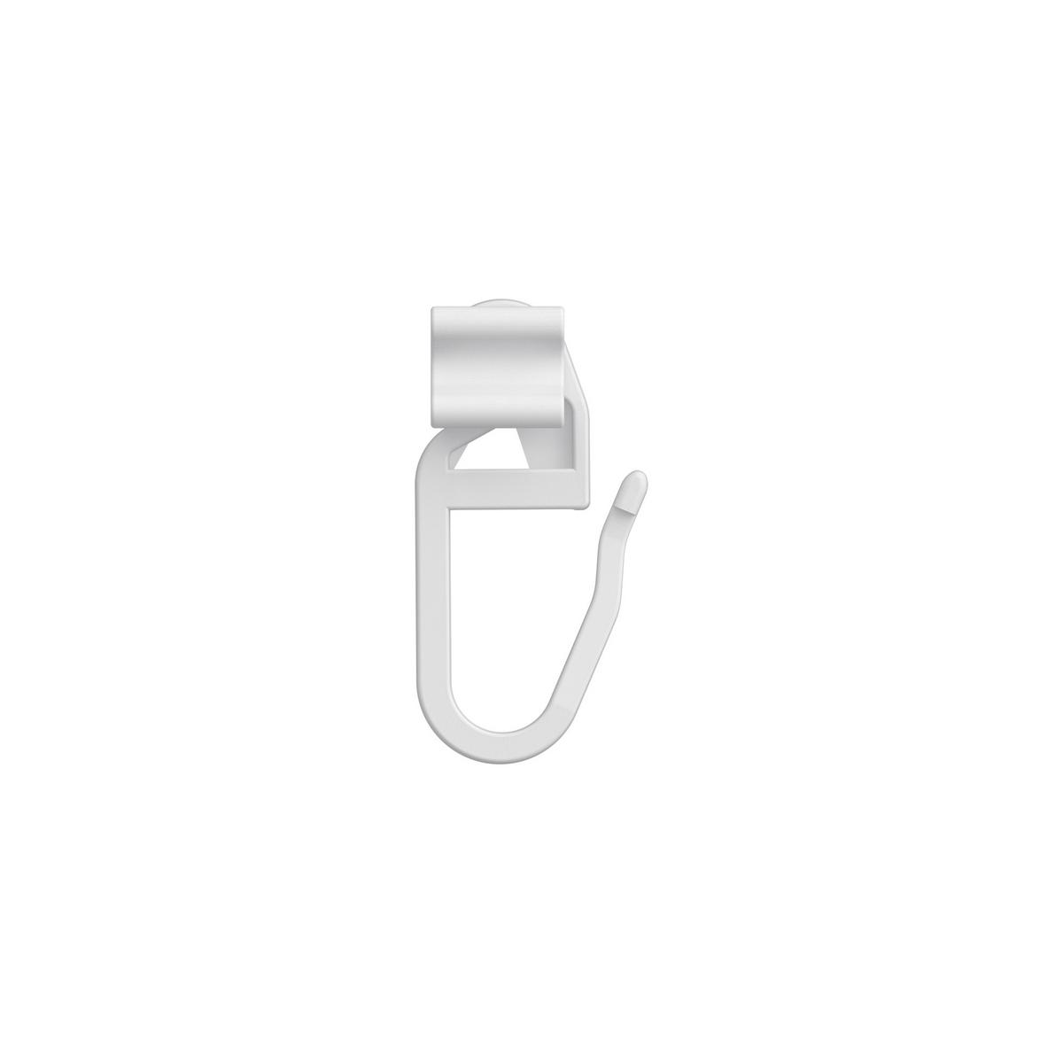 FALTENGLEITER MIT FALTENHAKEN für Innenläufe / Gardinenschienen mit Nutbreite 5,4 bis 6 mm, Packung 100 Stück - Weiß, Kunststoff (1.1/2.8/1cm) - INTERDECO