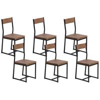 ESSZIMMERSTUHL-SET 6 Holzwerkstoff Dunkler Holzfarbton Laredo - Dunkelbraun, Holzwerkstoff/Metall (38/86/42cm) - Beliani