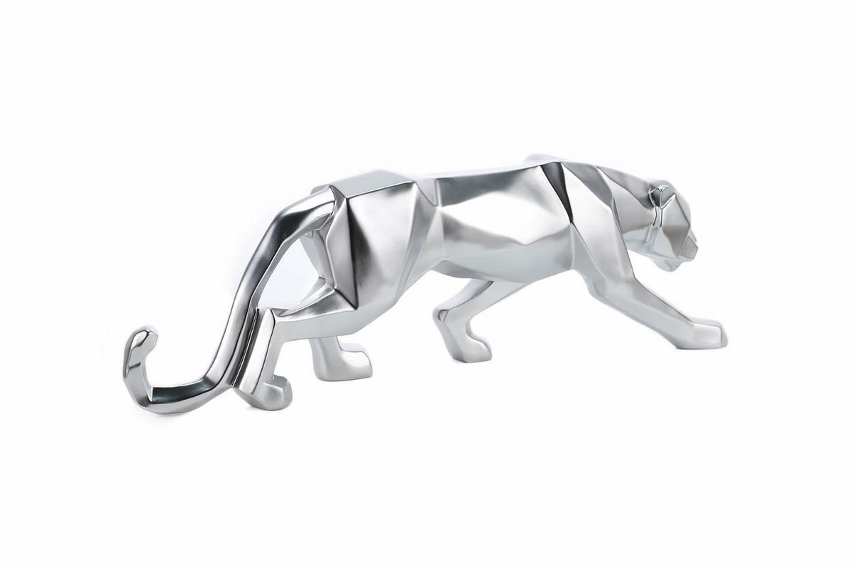 SKULPTUR Silber 48/15 cm - Silberfarben, Stein (1/15/11cm) - KUNSTLOFT