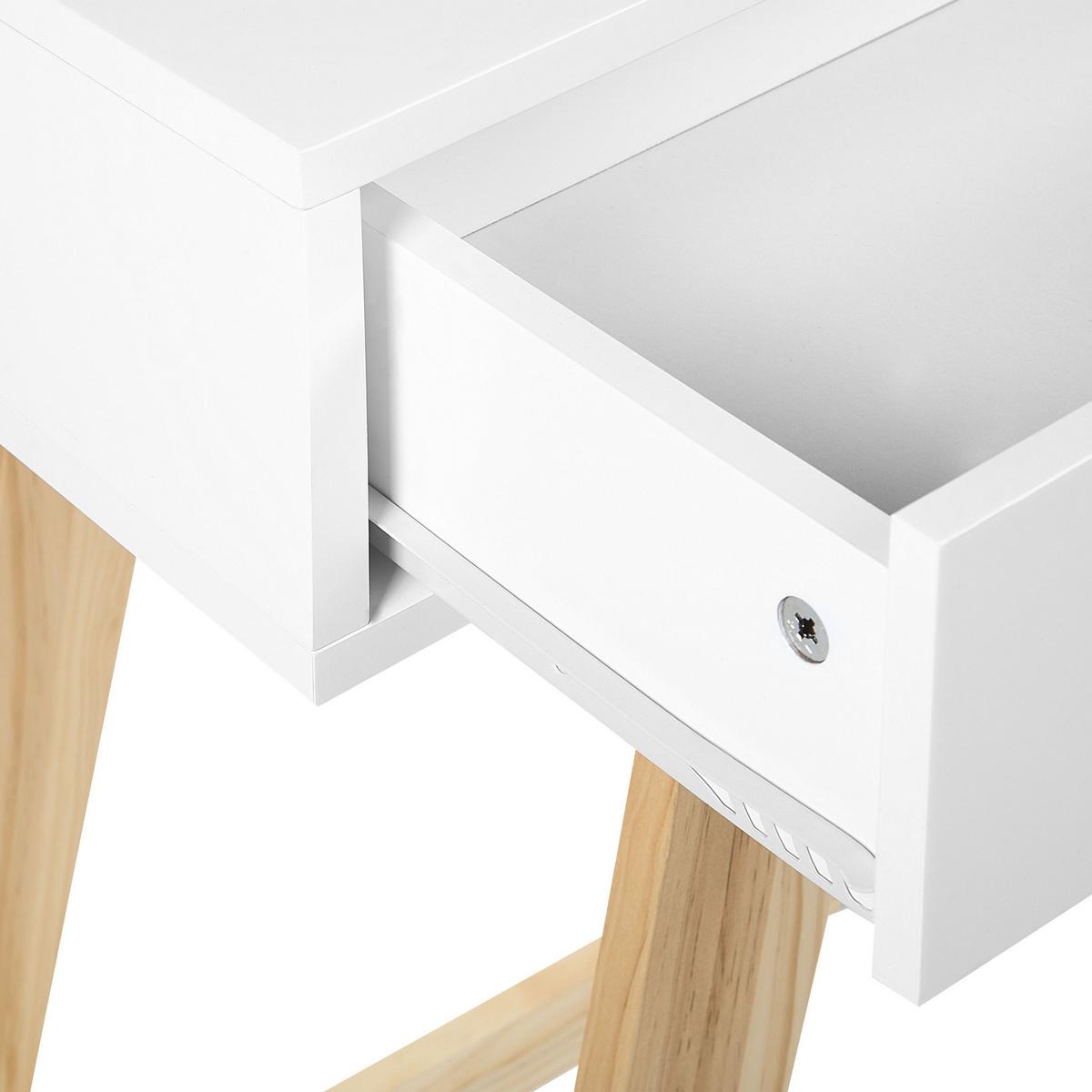 KONSOLENTISCH weiß 2 Schubladen Sully - Hellbraun/Weiß, Holzwerkstoff (35/100/78cm) - Beliani