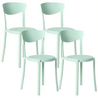 GARTENSTUHL 4er-Set Mintgrün Vieste - Mintgrün, Kunststoff (42/80/38cm) - Beliani