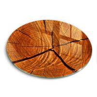 GLASPLATTE Ø 40 cm Baumstamm Struktur - Hellbraun, Glas (40/40cm) - Wallfluent