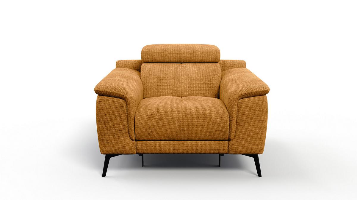 SESSEL FIERO mit Relaxfunktion, orange - Schwarz/Orange, Holzwerkstoff/Textil (114/82/103cm) - Wozimo