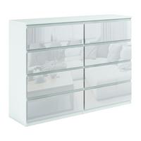 KOMMODE NUDO 138,5/101,5/39cm mit 8 Schubladen Türen Weiß - Weiß Hochglanz/Weiß, Holzwerkstoff (138.5/101.5/39cm) - MASSENO