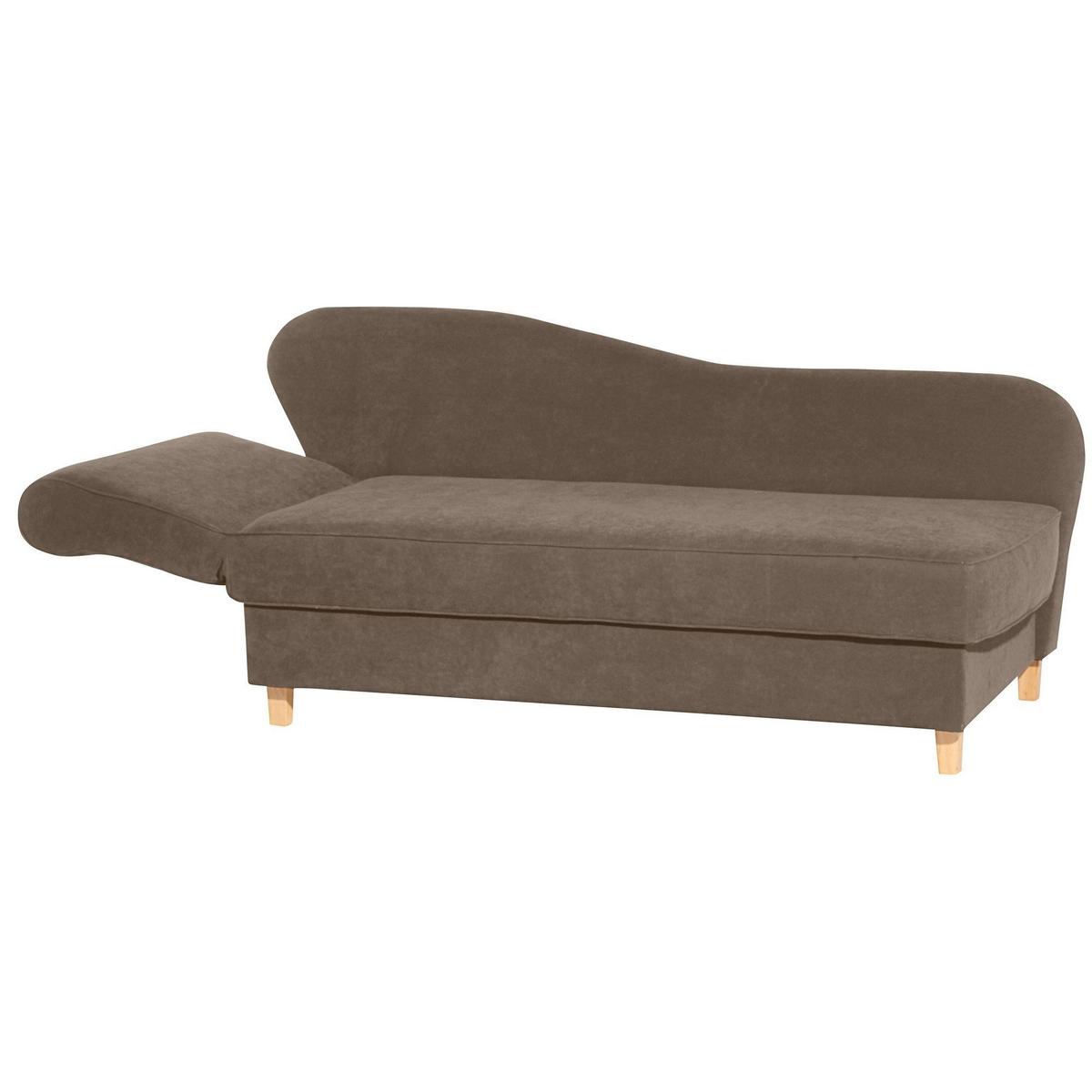 RECAMIERE mit Armteil links klappbar Katia Bezug Veloursstoff Buche natur / sahara - Sahara, Kunststoff (190/82/88cm) - 58aufmkessel