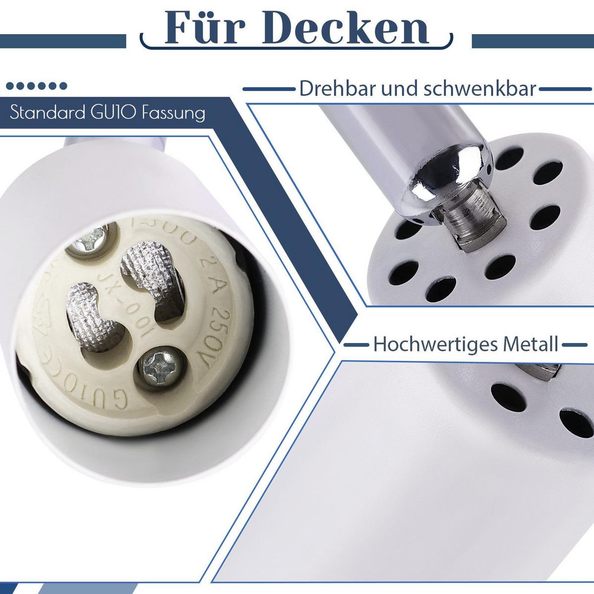 DECKENSTRAHLER Windsheim 2-flammig 12/12/10.4 cm - Weiß, Metall (12/12/10.4cm) - Nettlife