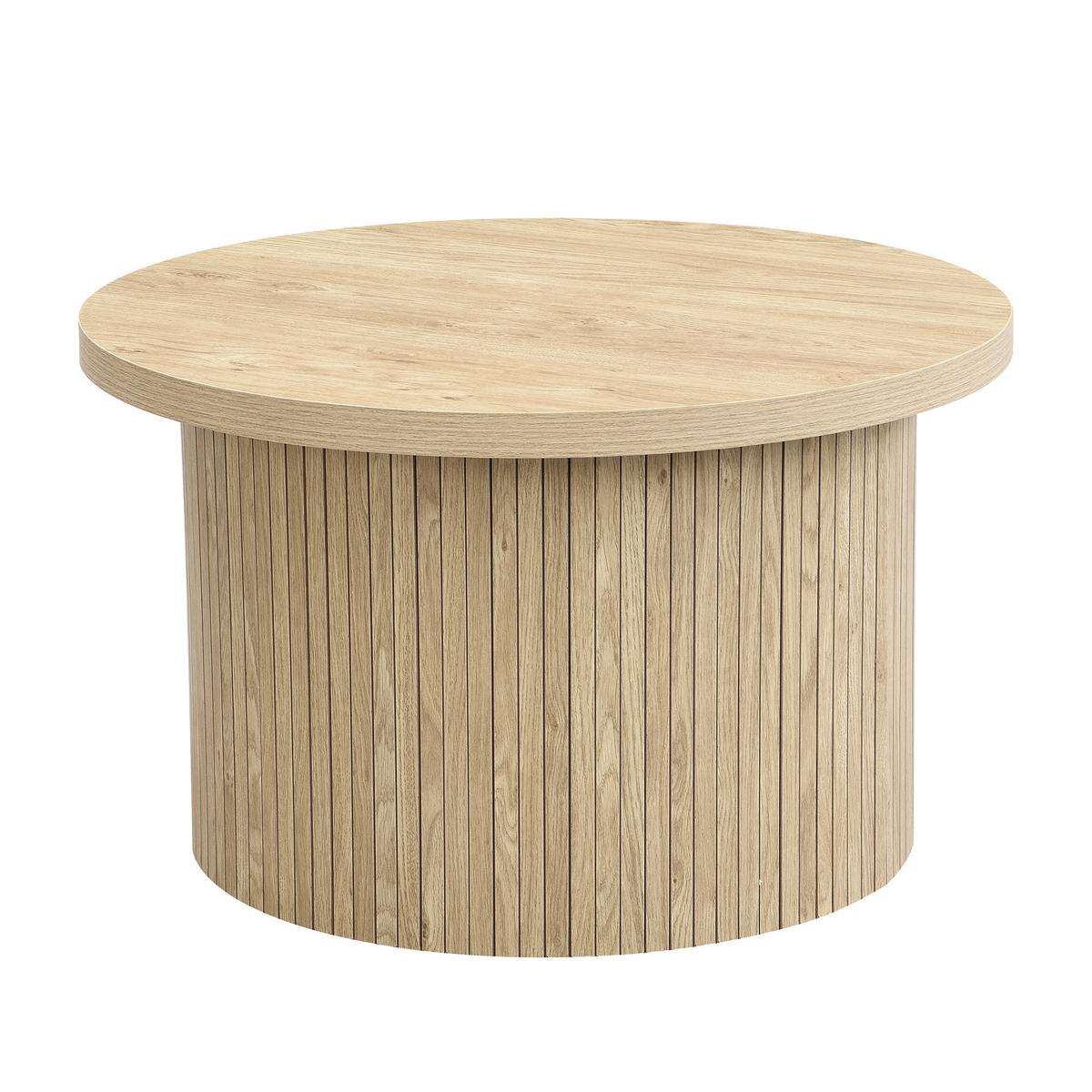 COUCHTISCH-SET 2 teilig in Naturholz-Optik mit Lamellen-Design & Nesting-Funktion - Naturfarben, Holzwerkstoff (66/66/40cm) - Urban Meuble