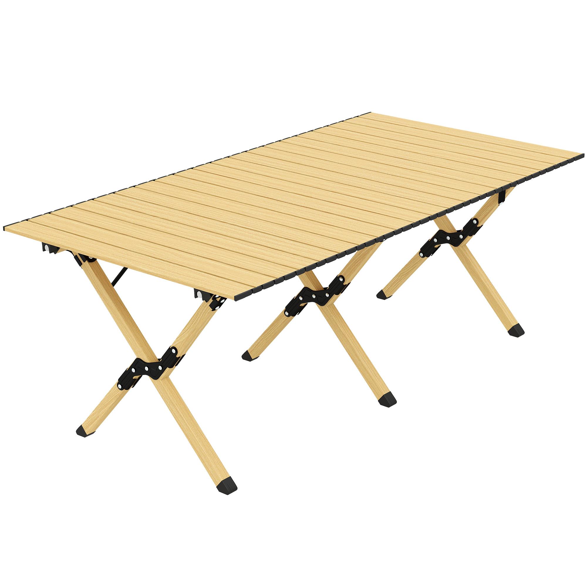 CAMPINGTISCH Aluminium Eiche - Eichefarben, Kunststoff/Metall (117/60/44cm) - Outsunny