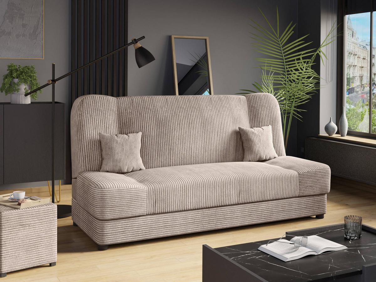 SCHLAFSOFA Jonas Cord - Sahara, Holz/Textil (195/86/87cm) - MIRJAN24