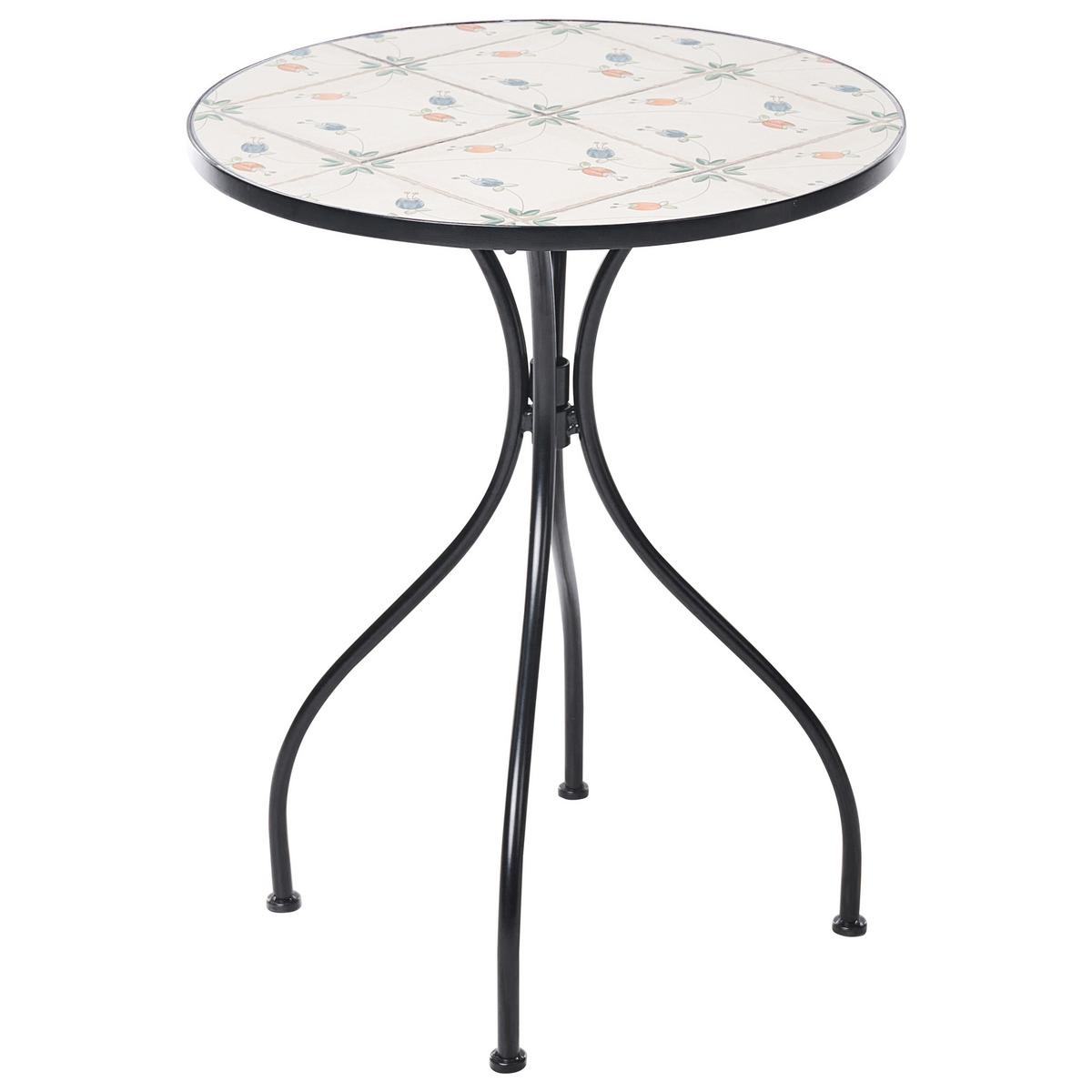 BISTROTISCH 60/60 cm Metall Schwarz Carona - Weiß, Metall (60/60/75cm) - Beliani