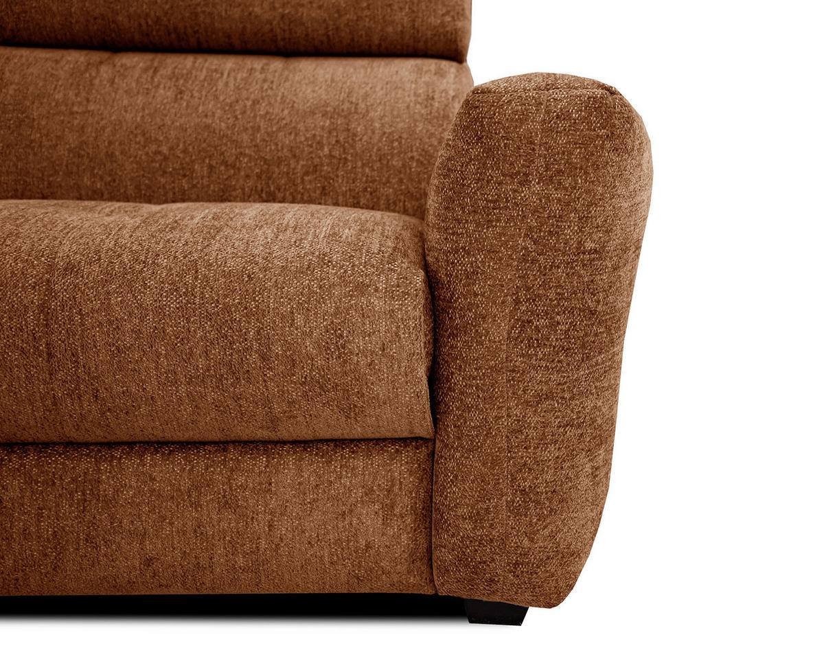 SOFA CALVERA 3-Sitzer mit 1 Relaxfunktion, dunkelorange - Dunkelorange, Holzwerkstoff/Textil (204/79/106cm) - Wozimo