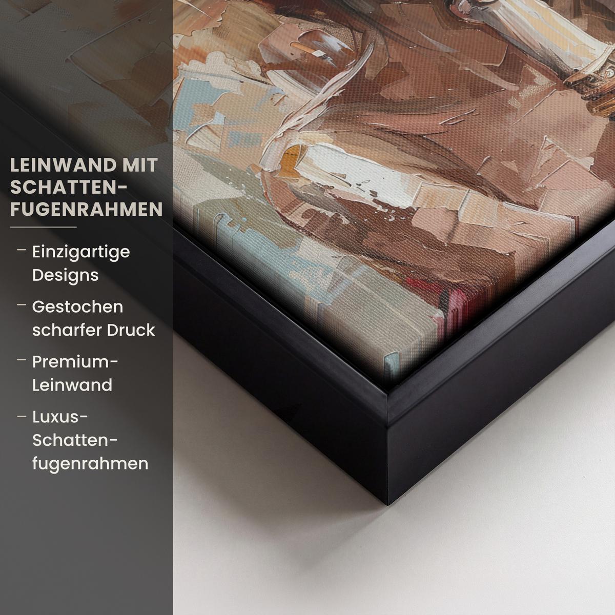 LEINWAND Bilder mit Rahmen - Frau - Lackierung - Porträt - Modern - 20x20 - Altrosa, Textil (20/20cm) - MuchoWow