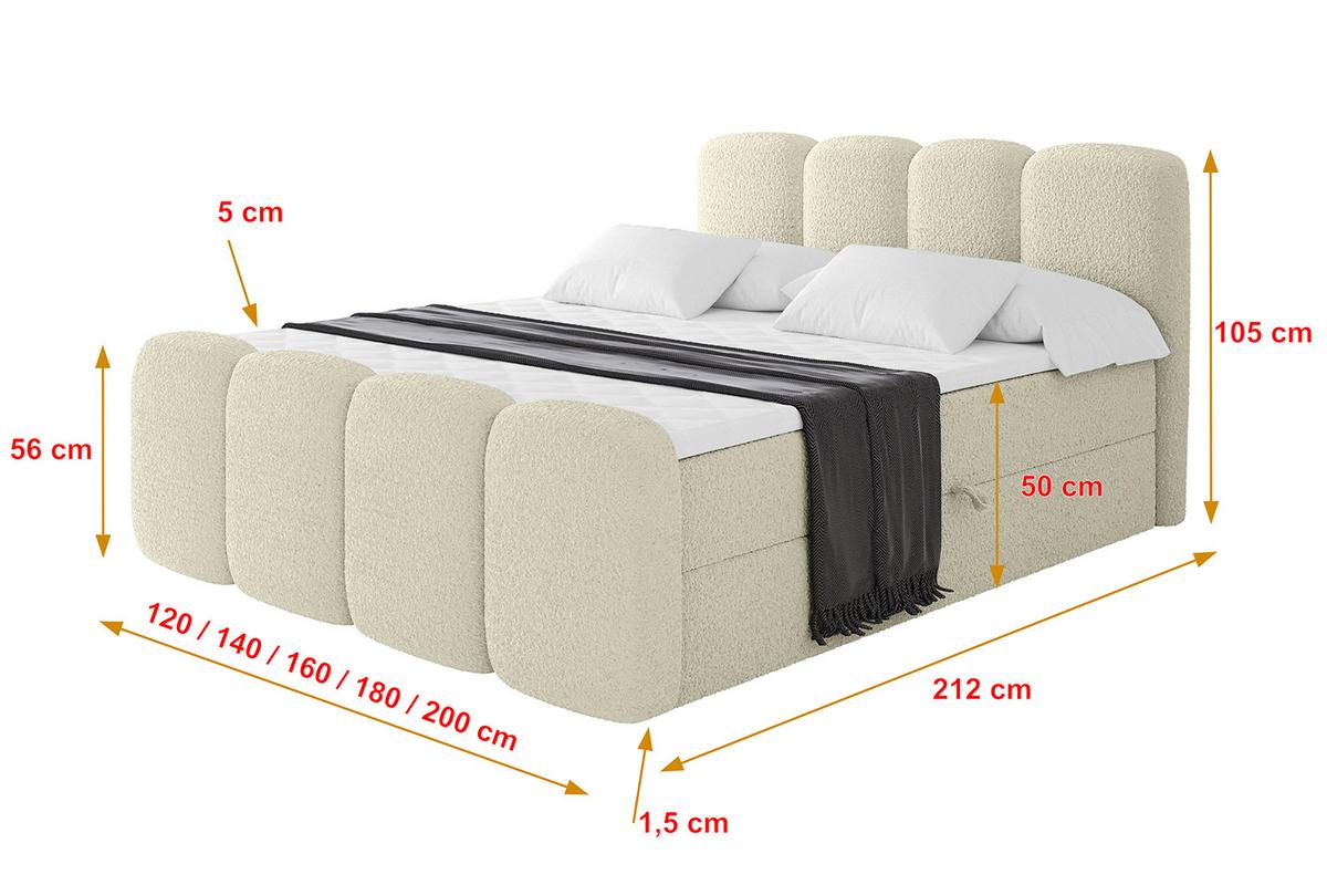 BOXBETT mit Matratze H4 und Lattenrost - NINA-Z - 140x200 cm - Beige - Sandfarben, Holzwerkstoff (140/200cm)
