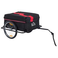 TRANSPORTANHÄNGER Fahrradanhänger Lastenanhänger Fahrrad Anhänger Schwarz - Schwarz, Metall (61/38/845cm) - HOMCOM
