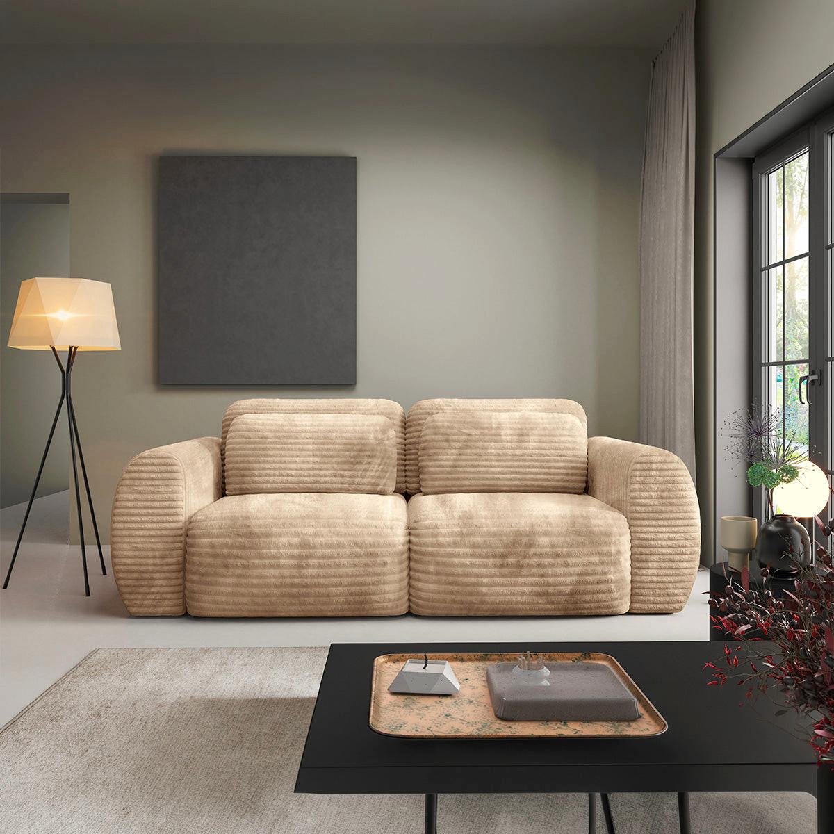 SOFA Camilla 3 Sitzplätze Beige - Beige, Holz (266/95/121cm) - Petits-meubles
