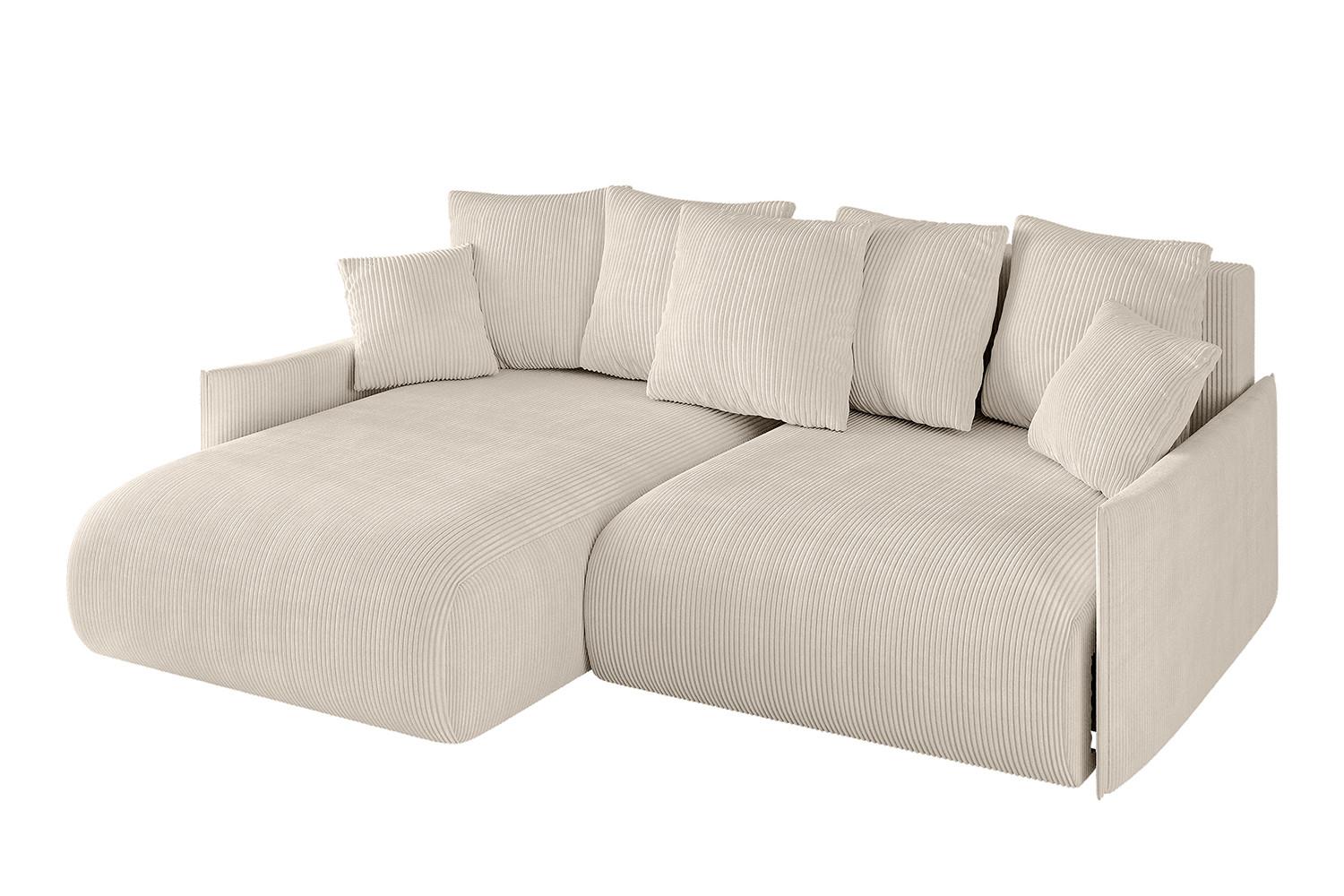 ECKSOFA Ottomane links ONESK-L -v1 216x177x72 Beige Cord - Beige, Holzwerkstoff/Kunststoff (216/177cm) - ALTDECOR