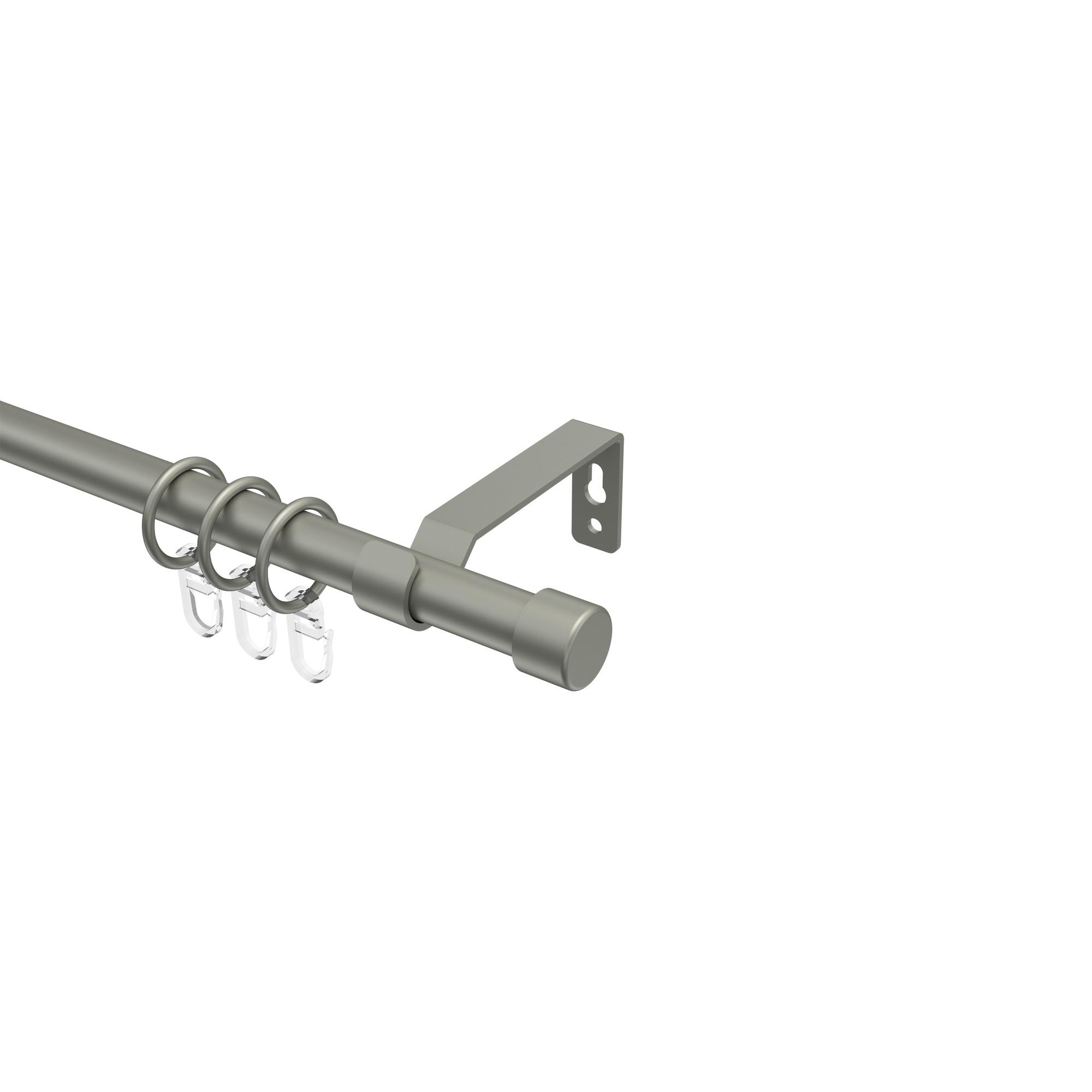GARDINENSTANGE Olymp Lucan 100 cm, 1-läufig, 16 mm Ø Chrom matt - Chromfarben/Nickelfarben, Metall (100cm) - INTERDECO