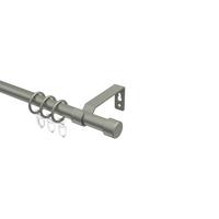 GARDINENSTANGE Olymp Lucan 120 cm, 1-läufig, 16 mm Ø Chrom matt - Chromfarben/Nickelfarben, Metall (120cm) - INTERDECO