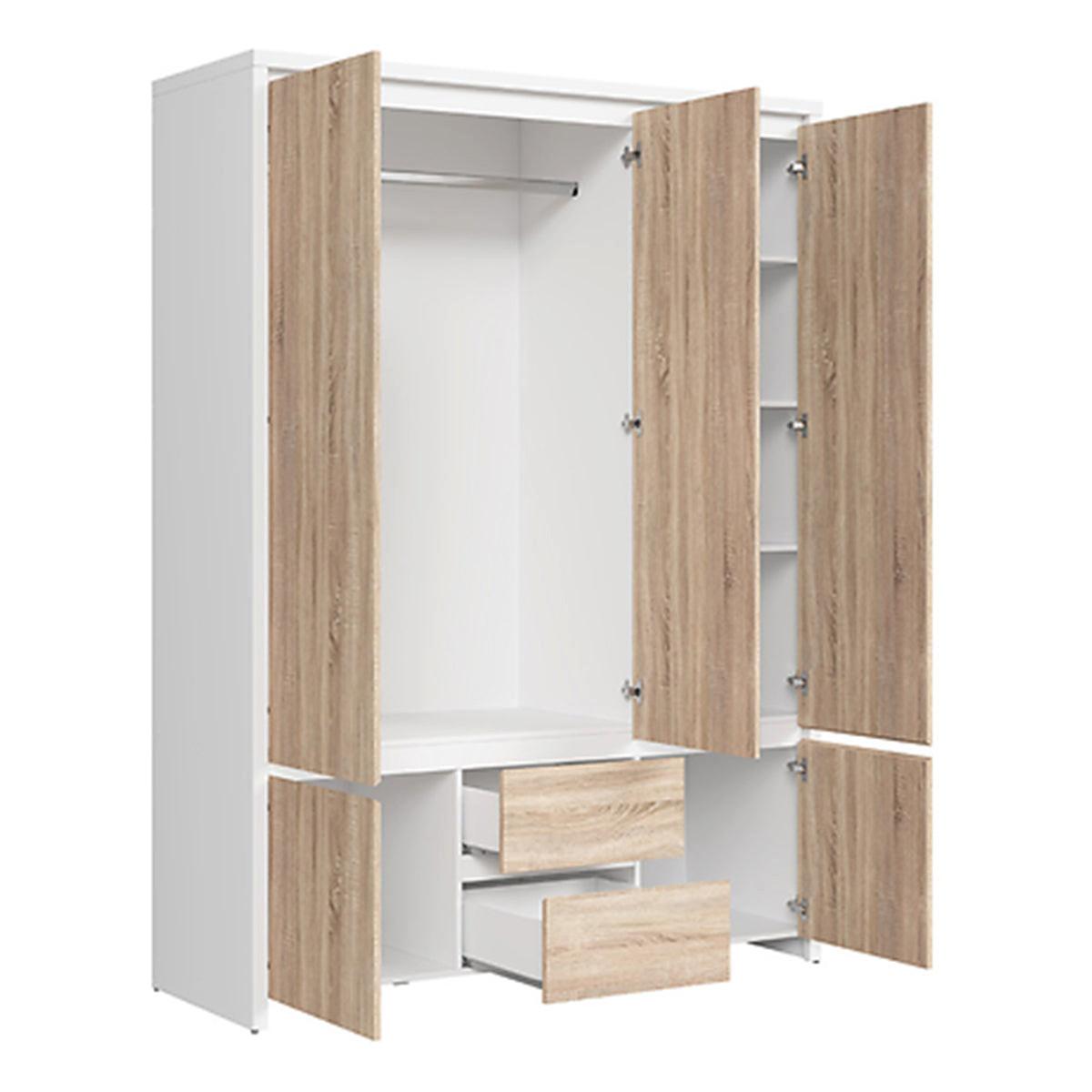 SCHRANK 3 Türen Soren Holz und Weiß - Weiß, Holzwerkstoff (153.5/211/55.5cm) - Petits-meubles