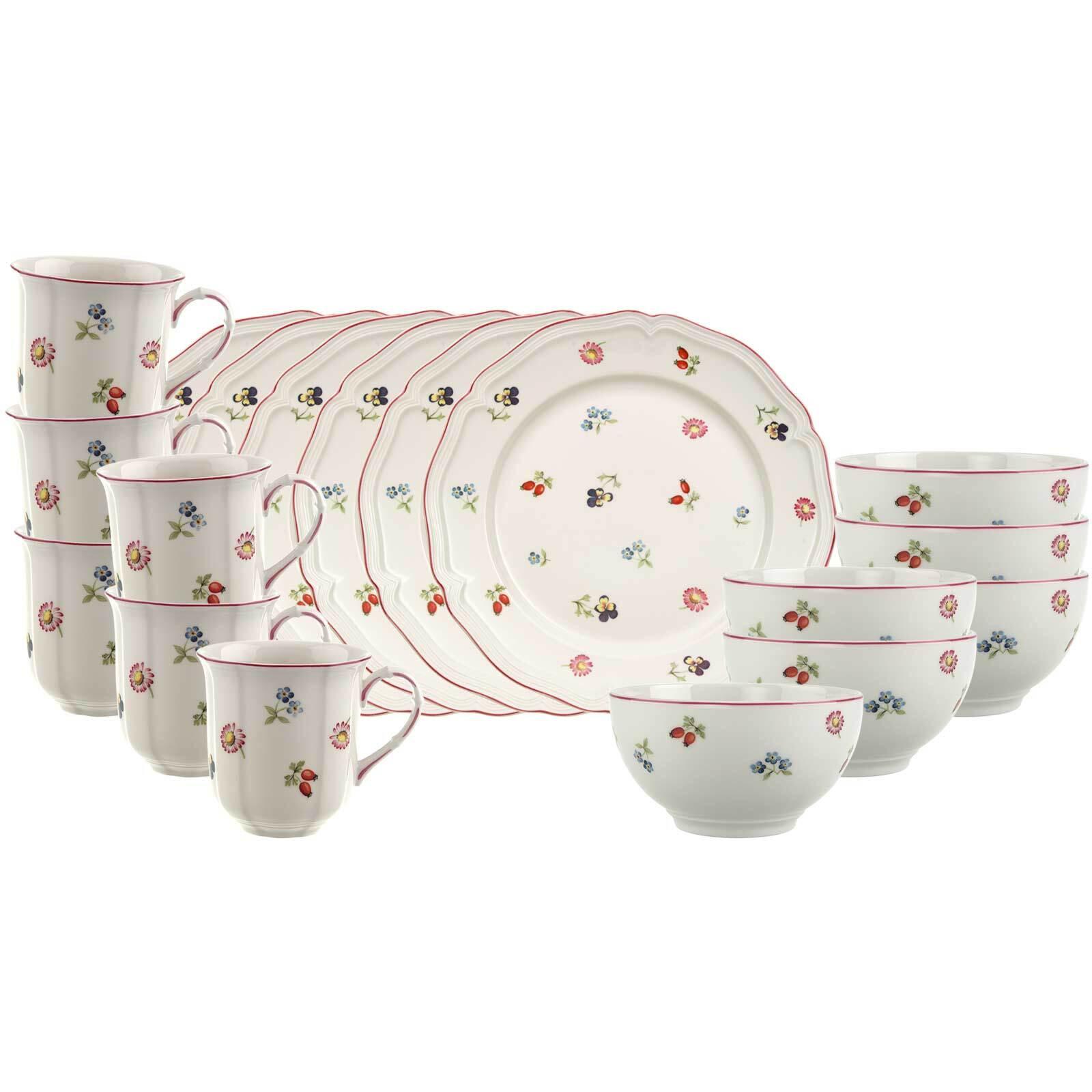 FRÜHSTÜCKS-SET Petite Fleur bunt 18-tlg. - Multicolor, Keramik (2/2/2cm) - Villeroy & Boch
