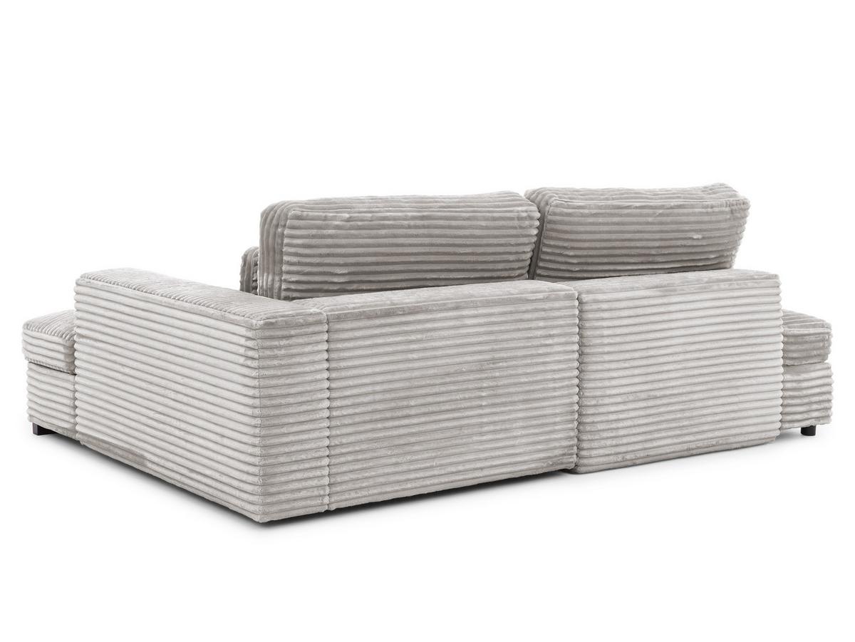 ECKSOFA Wolke mit tiefer Sitzfläche, Schlaffunktion und praktischem Bettkasten aus weichem Taupe Cordstoff - Taupe/Schwarz, Holz/Kunststoff (225/162cm) - S-Style