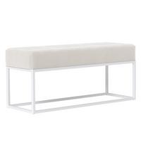 POLSTERBANK STELLA 100 cm Metallgestell, Weiß / Creme - Creme, Textil/Metall (100/44/30cm) - Idohome