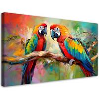WANDBILD papageien vögel tiere bunt - Multicolor, Textil (100/50cm) - Feeby