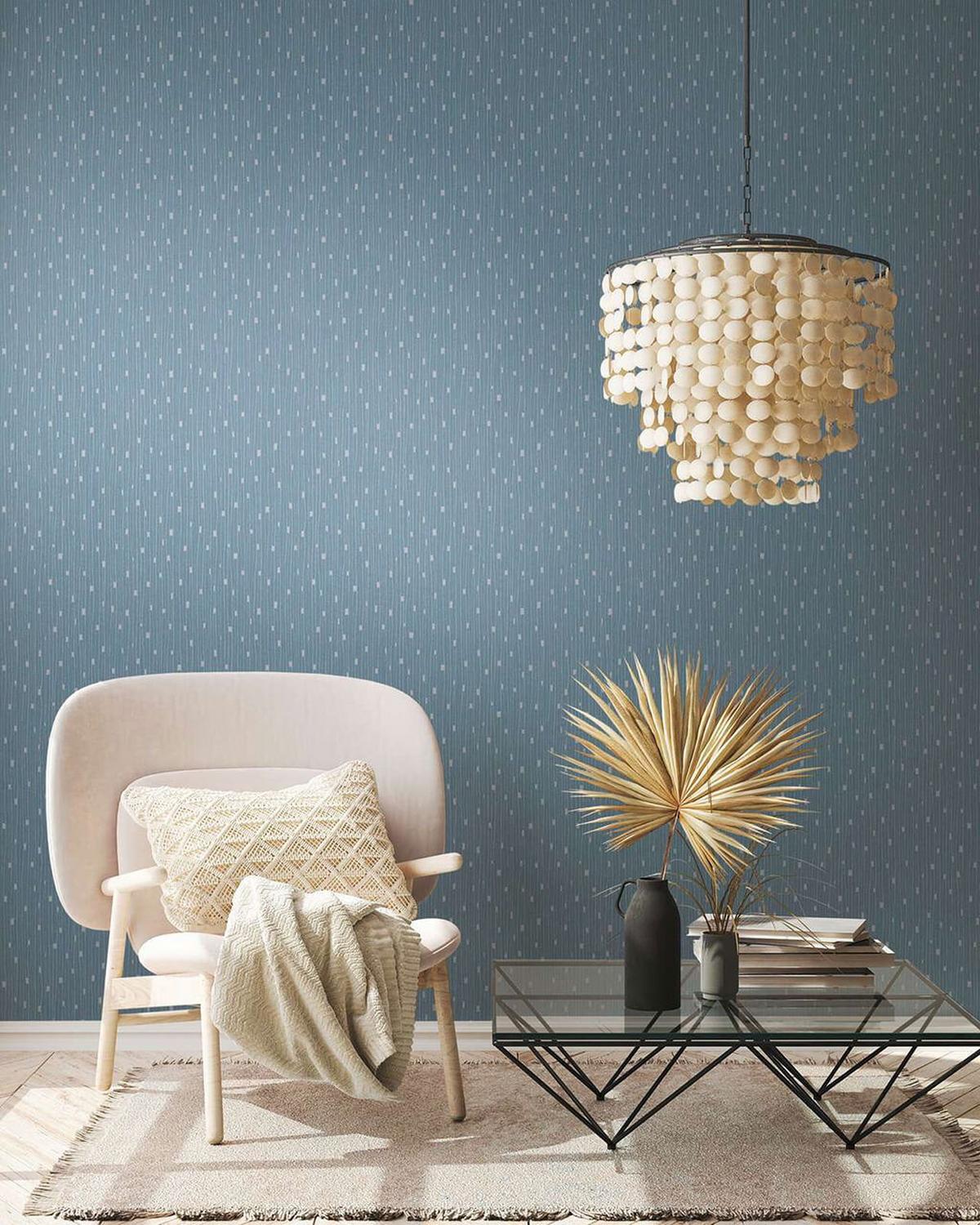 VLIESTAPETE Blau 53/1005 cm - Blau, Textil (53/1cm) - KUNSTLOFT