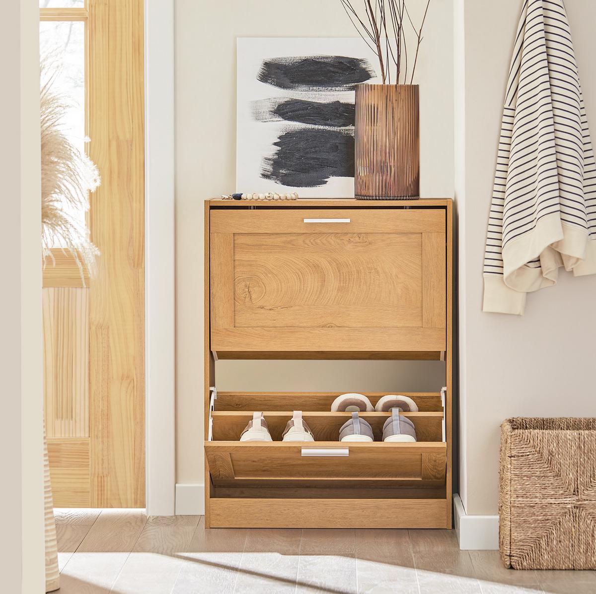 SCHUHSCHRANK Holz - Naturfarben, Holzwerkstoff (60/79/23cm) - SoBuy