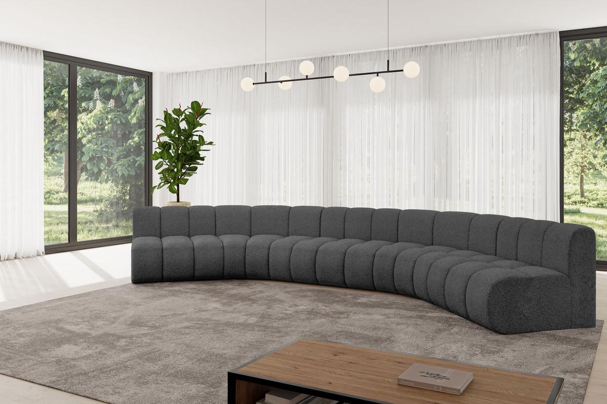 WOHNLANDSCHAFT modulares Sofa Montra-U1 - 490x174x70 cm Grau - Grau, Holzwerkstoff/Textil (490/70/174cm) - ALTDECOR