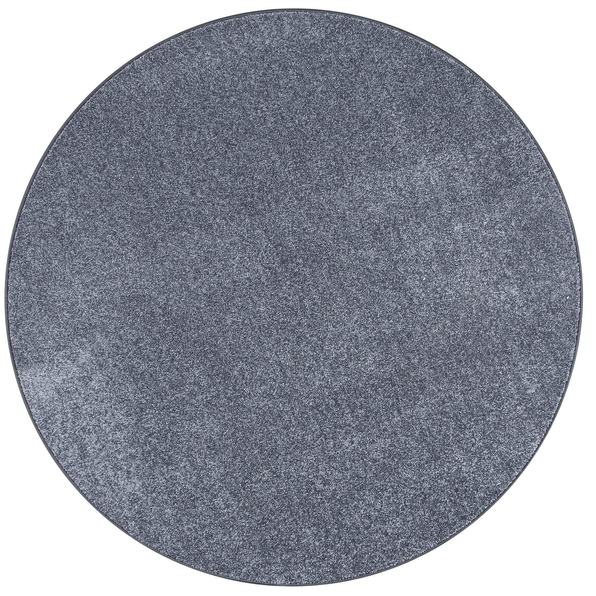LUXUS SOFT VELOURS TEPPICH SHINE RUND - Anthrazit, Textil (100/100cm) - Snapstyle