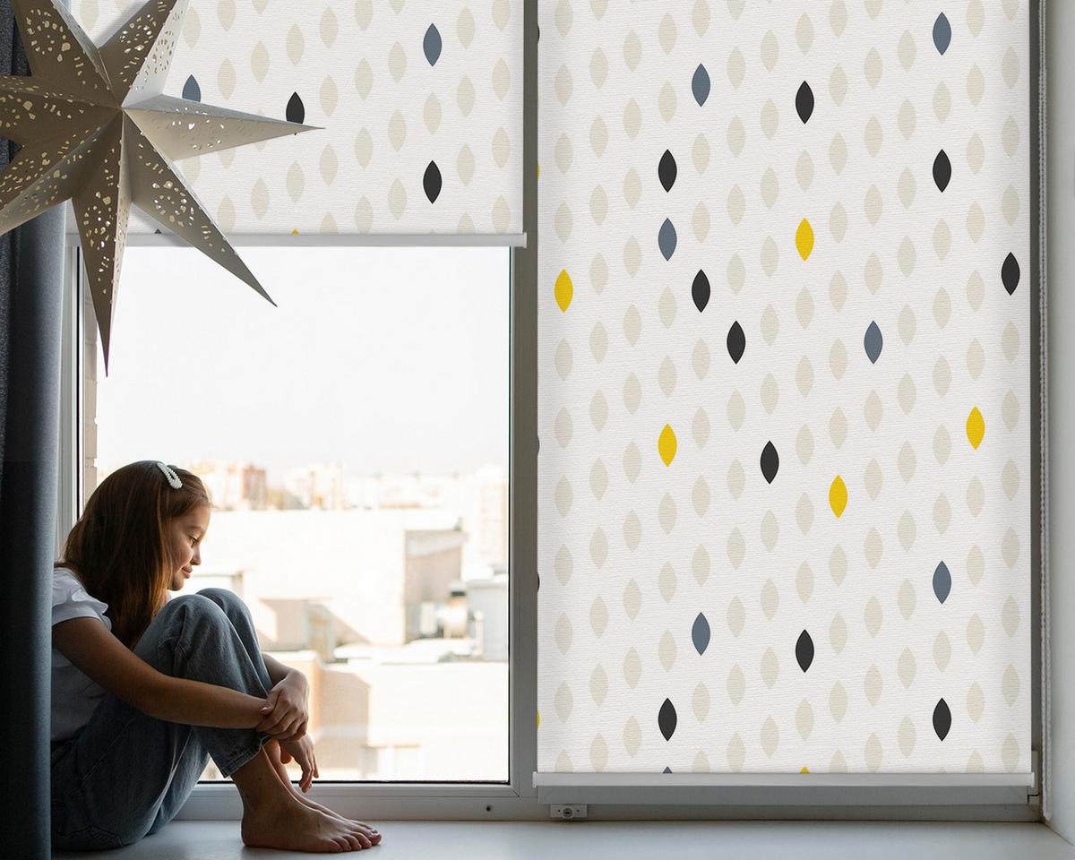 INNENROLLO - Fensterrollo - Rollo - 140x140 cm - Bunte Körner - Beige, Kunststoff (140/140/0.5cm) - TULUP