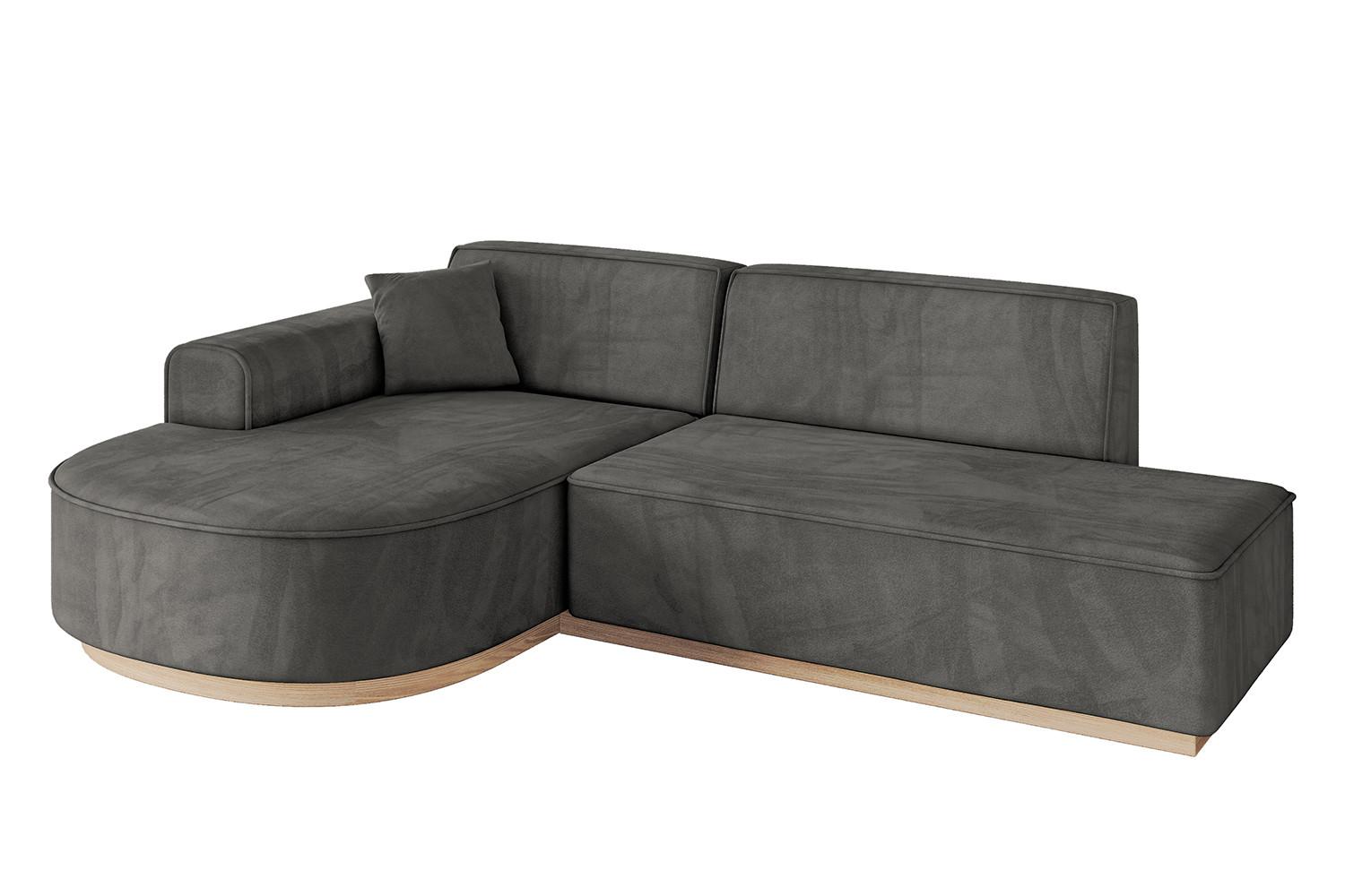 ECKSOFA Ottomane Links ARRIO-L1 - 243x171x83 cm Dunkelgrau - Dunkelgrau, Holzwerkstoff/Textil (243/171cm) - ALTDECOR