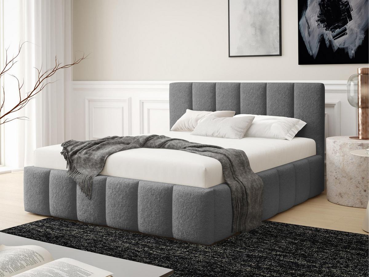 POLSTERBETT Lunaro - Grau, Holz/Textil (140/200cm) - MIRJAN24