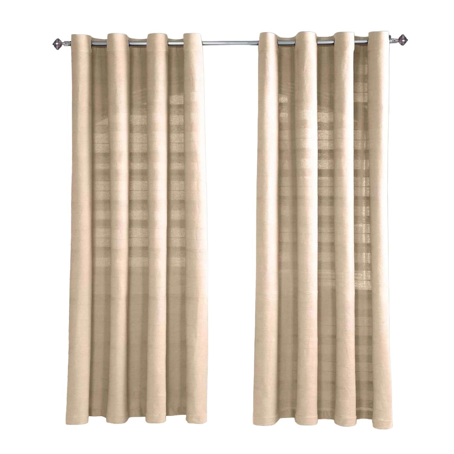 ÖSENVORHANG Rajput blickdicht 2er-Set, 137/137 cm - Naturfarben, Textil (137/137cm) - Homescapes