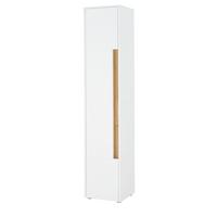 BAD-HOCHSCHRANK weiß, Wotan Eiche, Badschrank 34 x 200 cm - Eiche Wotan/Silberfarben, Holz/Holzwerkstoff (34/200/34cm) - Furn.Design