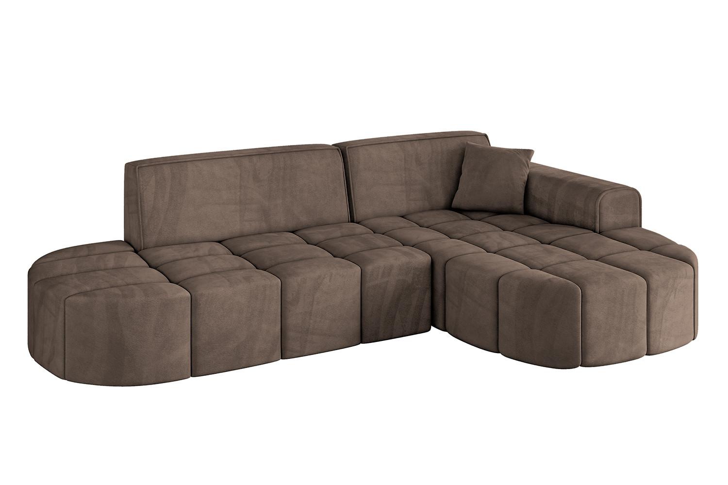 ECKSOFA Ottomane Rechts LIVO-L1 - 252x173x79,5 cm Braun - Braun, Holzwerkstoff/Textil (252/173cm) - ALTDECOR