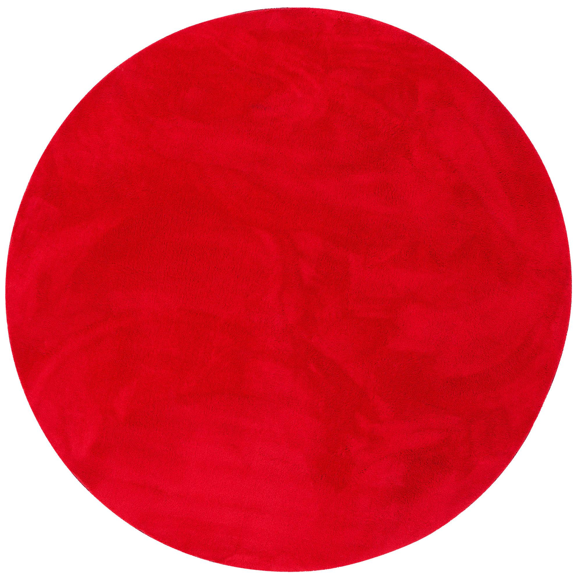 KINDER SUPER SOFT FELLTEPPICH PEARL KIDS RUND - Rot, Textil (120/120cm) - Pergamon