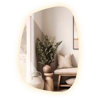 LED SPIEGEL 78,5 x 57 cm Unregelmäßige Form Warmweiß 3000K - Transparent, Glas (78.5/57/0.4cm) - TULUP