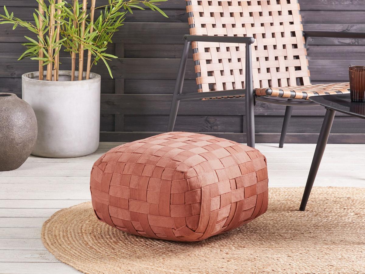 POUF Hellrot Bodla - Hellrot, Kunststoff (50/30/50cm) - Beliani