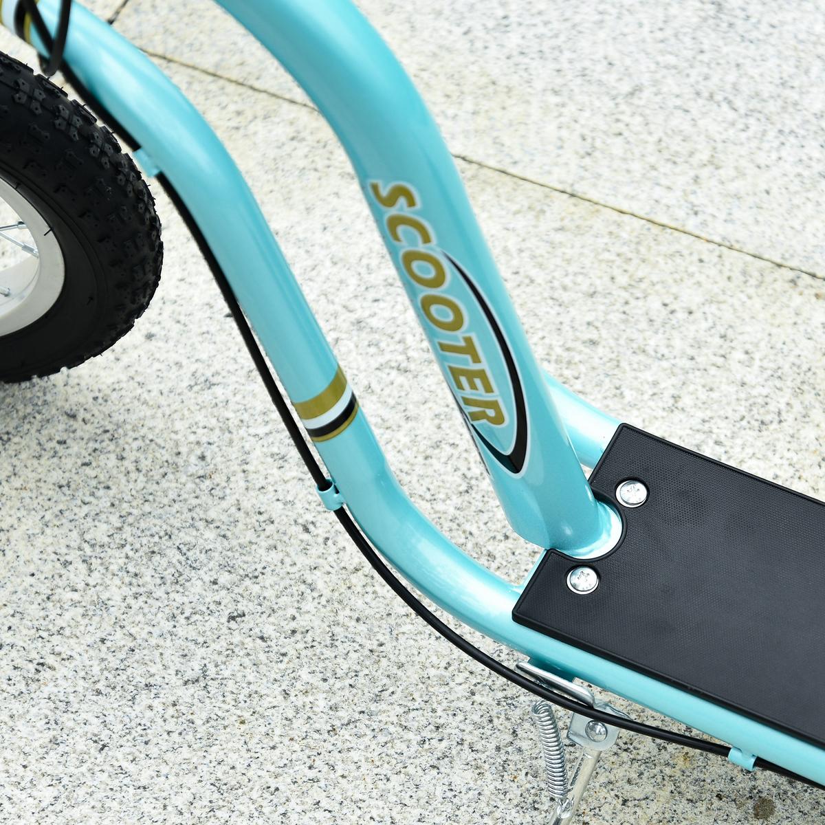 KINDERROLLER Höhenverstellbar Tretroller mit 12 Zoll Luftreifen, Kinder Roller - Hellblau, Metall (120/58/95cm) - HOMCOM