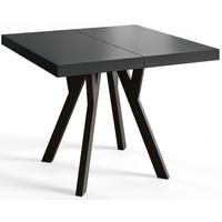 QUADRATISCHER Esstisch ausziehbar – Moderner Wohnzimmertisch und Küchentisch – Tisch mit Holzbeinen, Durchmesser 90 cm - 190 cm - Farbe Schwarz - Schwarz, Holzwerkstoff (90/90/77cm) - Alpi-Möbel