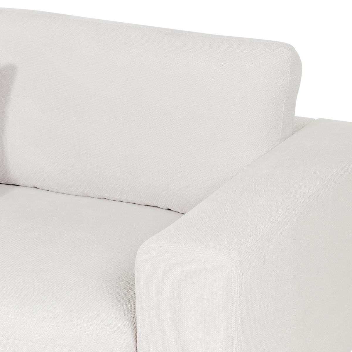ECKFSOFA 5-Sitzer Stoff Cremeweiß linksseitig Lofoten - Creme/Schwarz, Textil (350/187cm) - Beliani