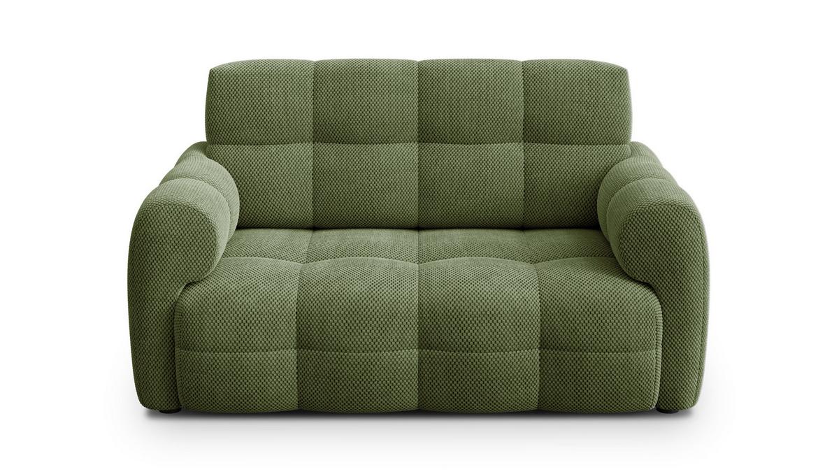 SOFA MELLOW 2-Sitzer, olive - Schwarz/Grün, Holz/Textil (153/87/98cm) - Wozimo
