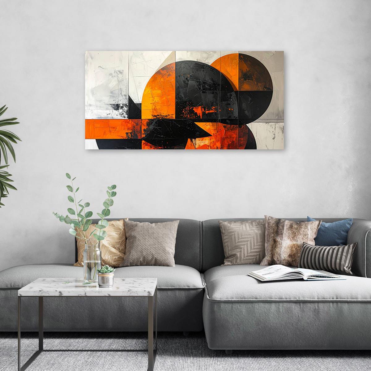 LEINWANDBILD 3D und geometrisch 80x40cm - Orange, Textil (80/40cm) - Feeby