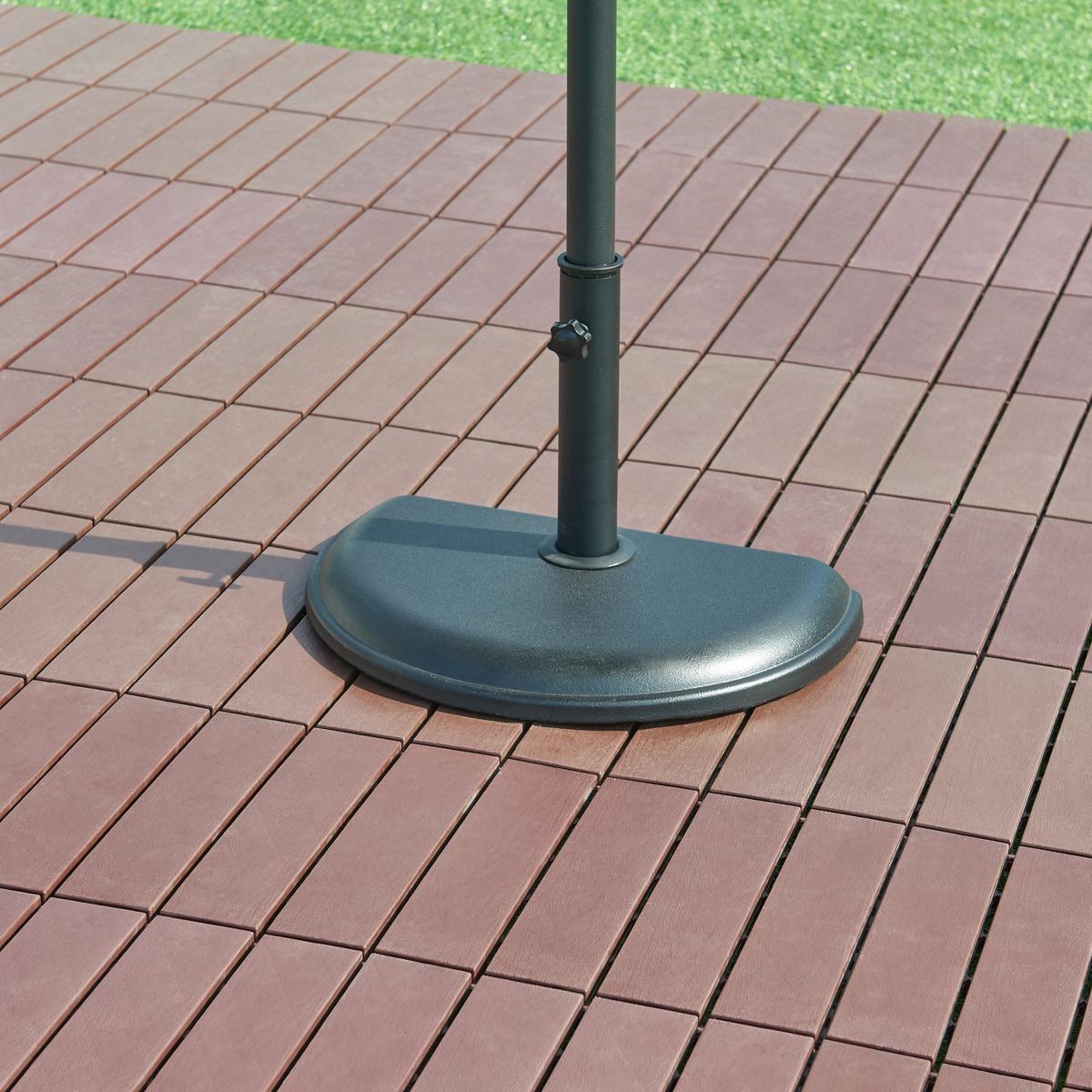 SONNENSCHIRMSTÄNDER Bisenti - Schwarz, Stein (29/45cm) - casa.pro