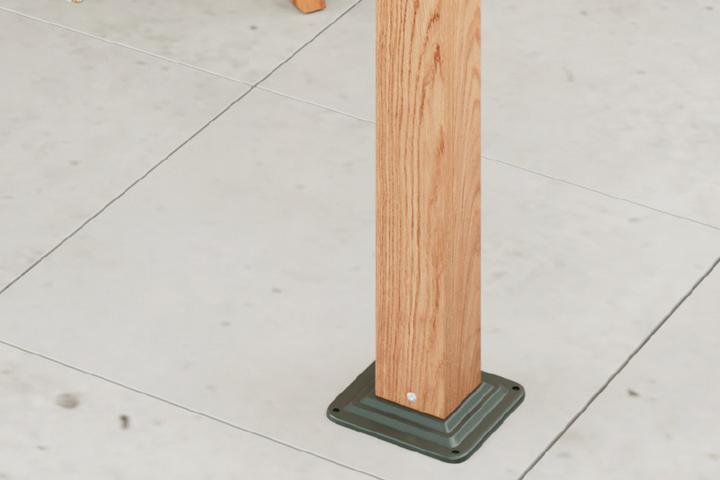 Pavillon Naturfarbe matt pulverbeschichtet 4 Beine eckig